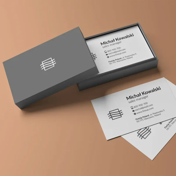 Rigid packaging box for executive business cards.