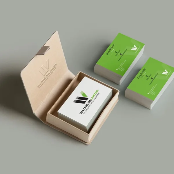 Eco-conscious business card rigid box for green branding.