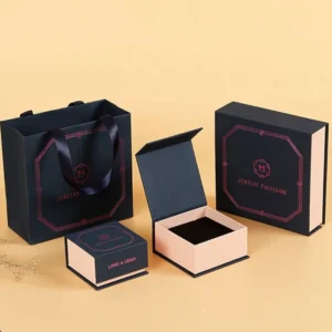 Luxury rigid earring box for premium jewelry packaging.