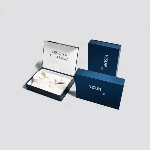 Branded rigid gift box for promotional giveaways.