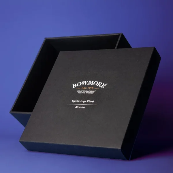 Custom printed rigid box with inserts for promotional gifts.