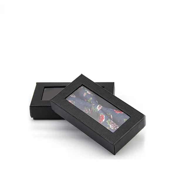 Rigid packaging box for men's fashion tie display.