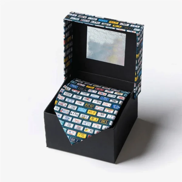 Eco-conscious rigid tie packaging box for sustainable brands.