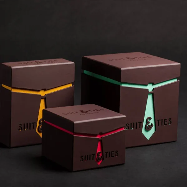 Elegant rigid tie box for boutique or gift presentation.