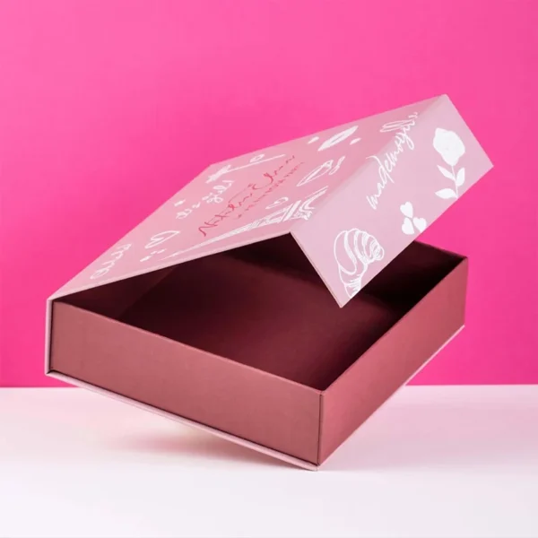 Sturdy rigid box for catalog and promotional material.