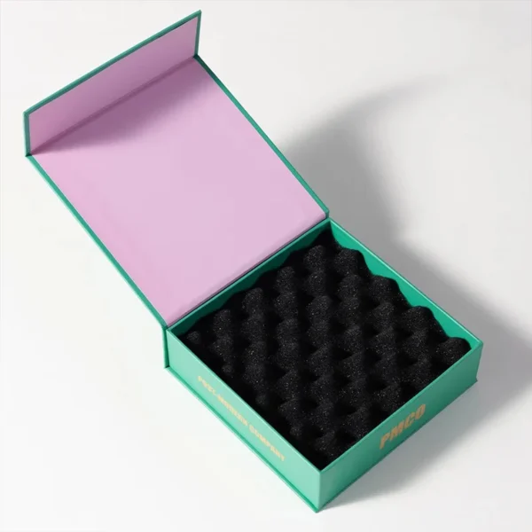 Sleek rigid flip top packaging box for brand visibility.