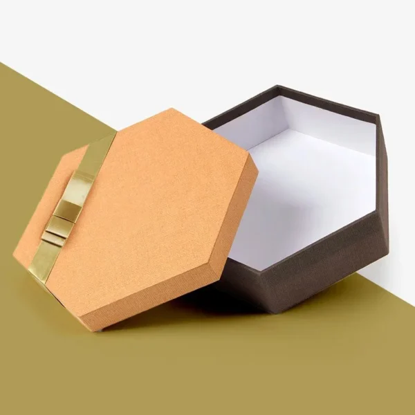 High-end hexagon two-piece box for elegant unboxing.