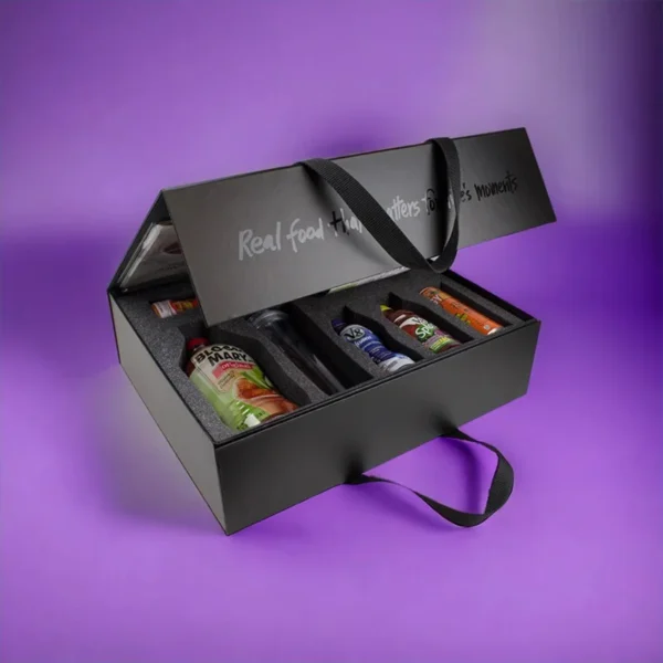 Custom rigid marketing kit box for branded presentation.