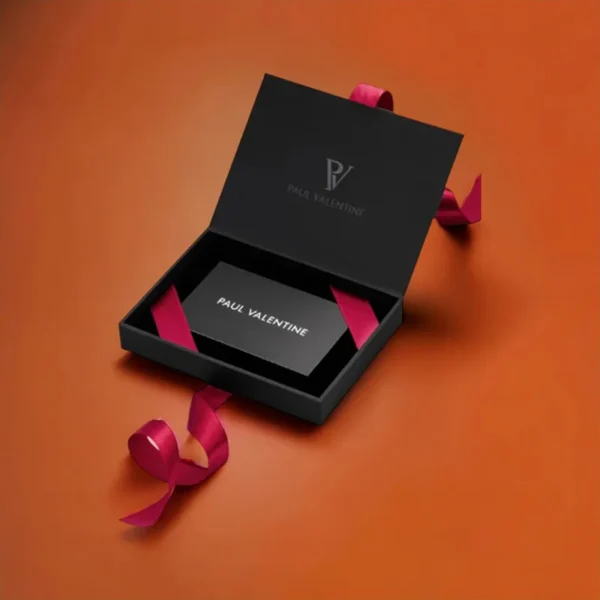 Rigid presentation box for product samples and gifts.