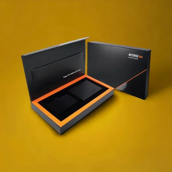 Eco-conscious rigid presentation box for sustainable packaging.
