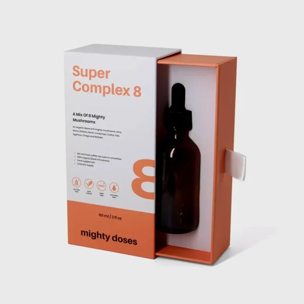 Custom rigid tincture box for CBD oil and herbal extracts.