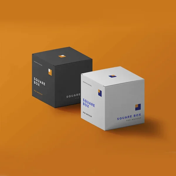 Luxury small cube rigid gift box for boutique packaging.